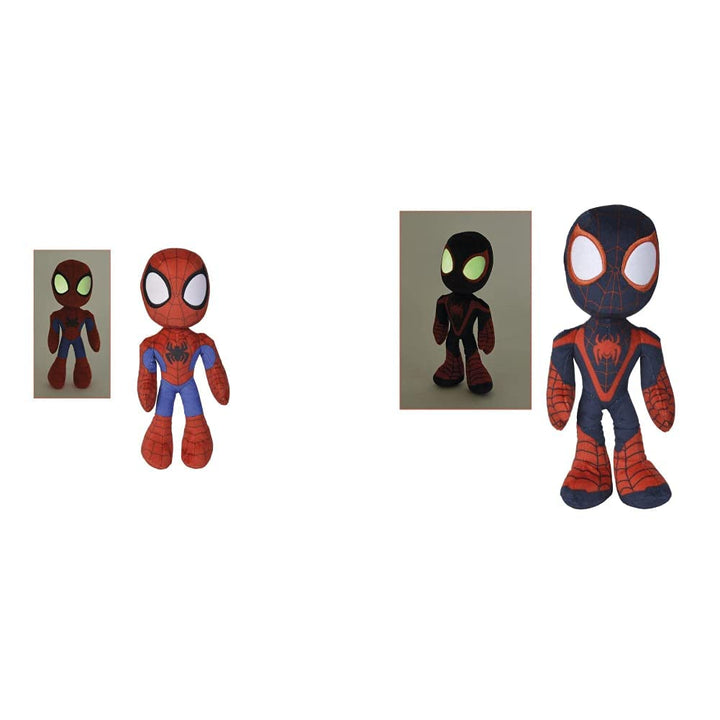 Simba 6315875810X12 - Disney Marvel Spidey, 25cm Plüschfigur mit Glow in The dark Augen &amp; 6315875812