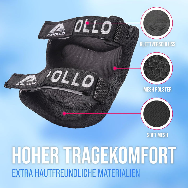 Apollo Schoner Set für Kinder, Knie und Ellenbogenschützer Kinder und für Handgelenk, Protektoren Ki