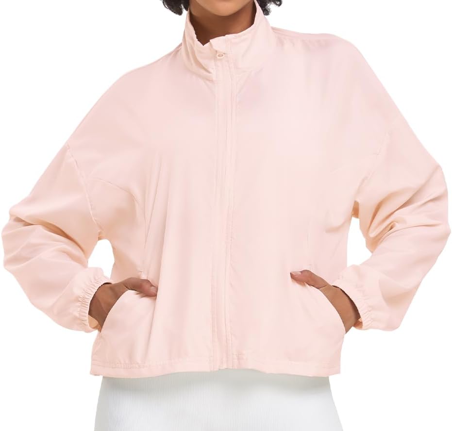 VUTRU Frauen UPF Sonnenschutzjacke Leichtes Workout Laufstreckenjacke Loose Fit Yoga Sportbekleidung
