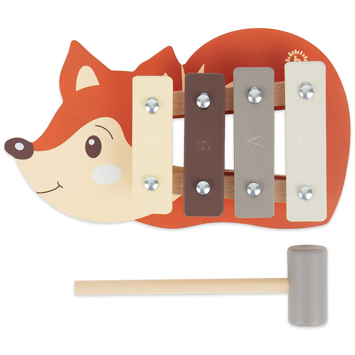 Bieco Mini Xylophon Baby Fuchs Kinder - Baby Spielzeug Fuchs Baby Xylophon - Glockenspiel für Kinder