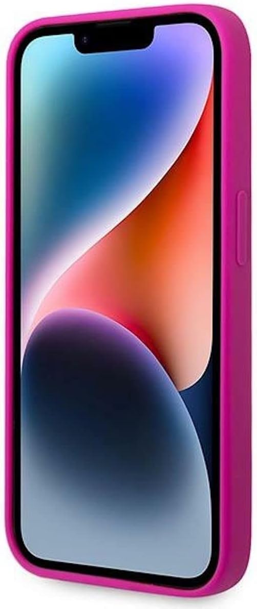 Guess GUHCP14LSLSMF hülle für iPhone 14 Pro 6,1" Fuchsia/Fuschia Hard case Silicone Vintage Gold Log