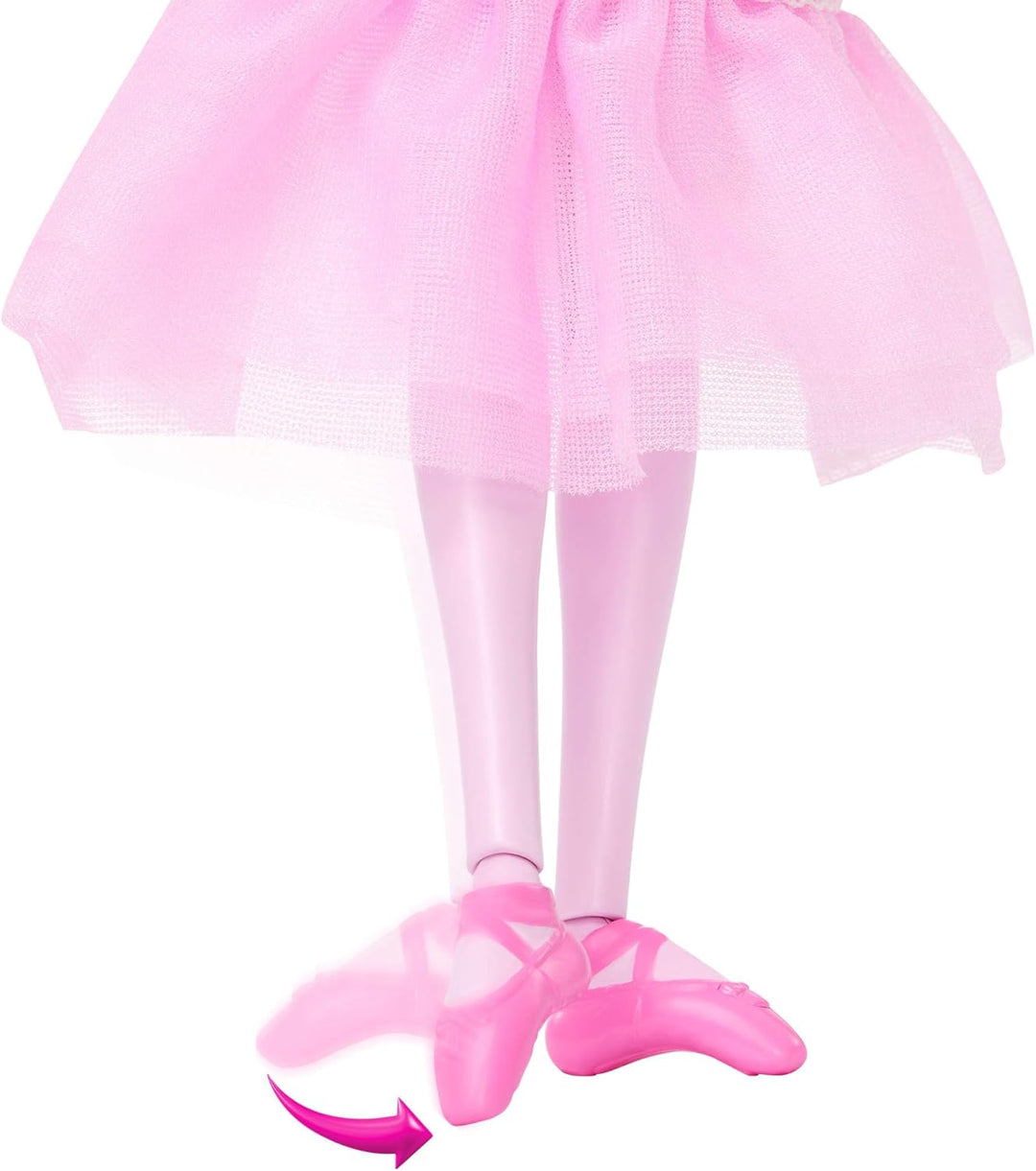 Barbie im Nussknacker Clara Ballerina-Puppe im rosa Satinkleid mit Puffärmeln, beweglichen Knöcheln