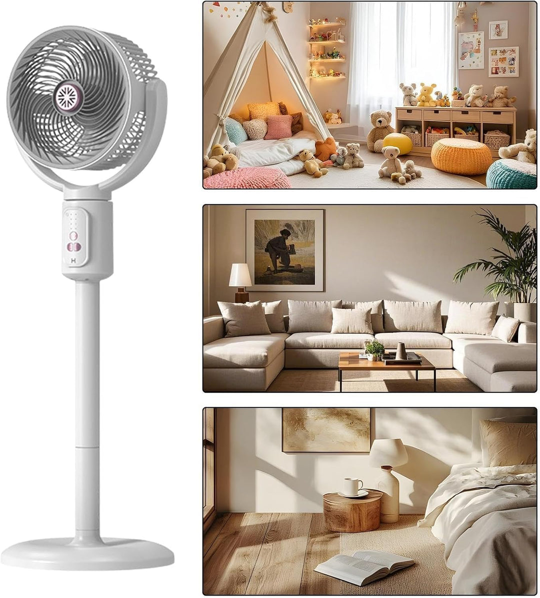 2026 Teleskop-Umwälzventilator, mit Fernbedienung, 5 Geschwindigkeiten, oszillierender Luftbeweger,
