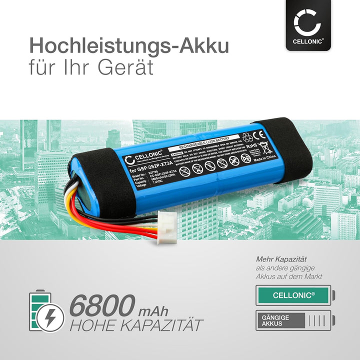 CELLONIC 1x Akku für Lautsprecher Kompatibel mit JBL Xtreme 3, GSP-2S2P-XT3A - (6800mAh, 7.4V) 1x Ak