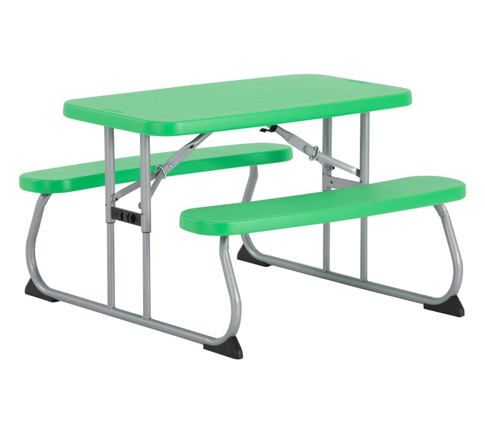 LIFETIME Campingtisch & Picknicktisch für Kinder | 83x90x53 cm Grün | Kunststoff Tisch inklusive Ban