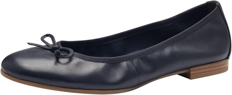 Tamaris Damen Ballerina Leder Navy 41 EU, Navy 41 EU