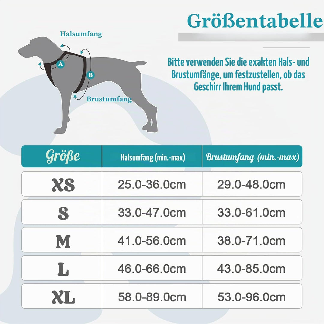 rabbitgoo Hundegeschirr Mittelgrosse Hunde, Anti Zug Geschirr mit Kontrolle, No Pull Verstellbar Hun