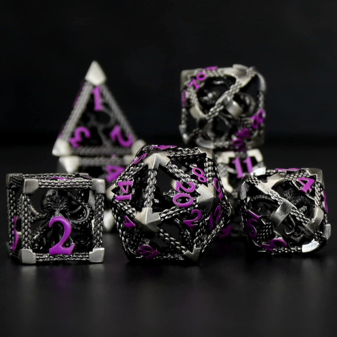 DND Würfelset Rollenspiel, Polyedrische Würfel Set D&amp;D Würfel Set Metall ZHOORQI 7 Stück Der Cthulhu