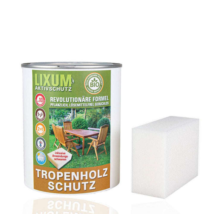 BONGOSSI Tropenholz HOLZSCHUTZ Bio (farblos) 335 ml = 10m² - natürlicher Langzeitschutz für Holz, hä