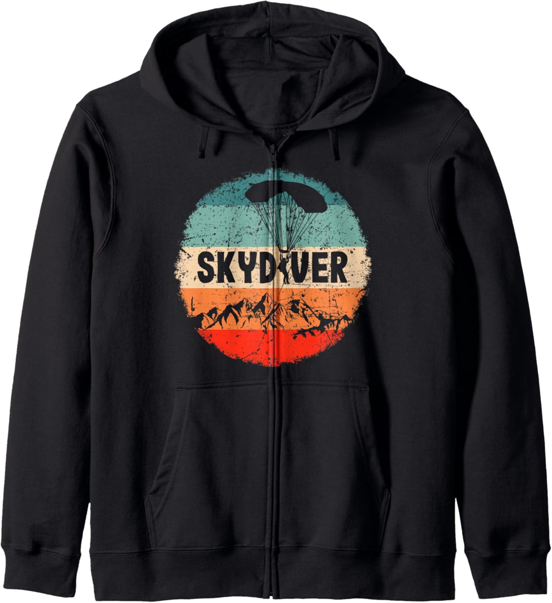 Fallschirmspringer Retro Vintage Gleitschirmflieger Geschenk Kapuzenjacke
