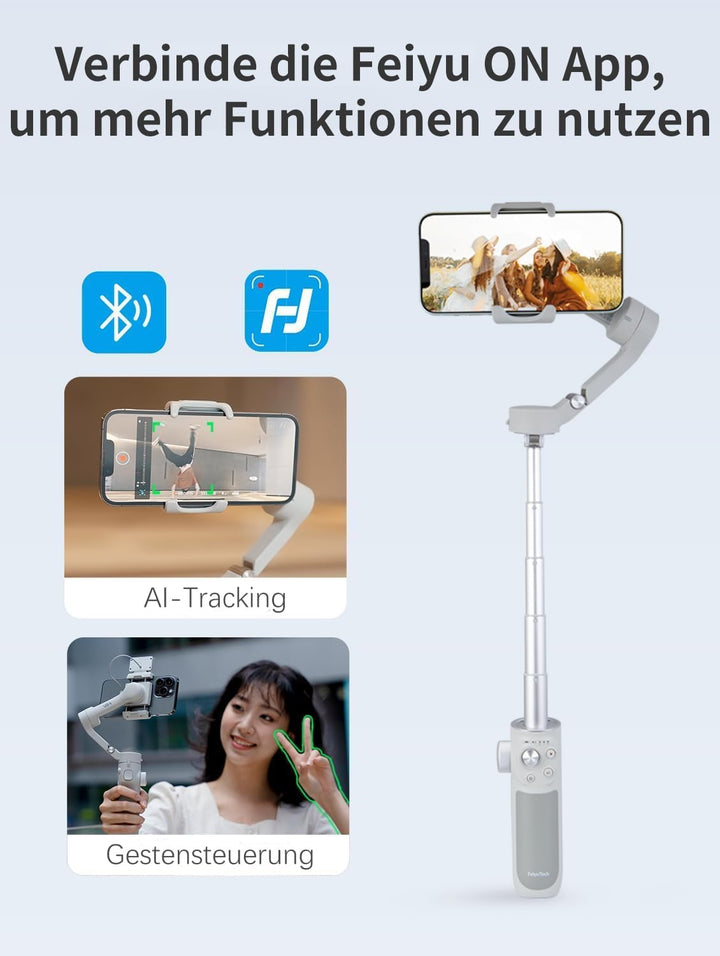 FeiyuTech [Offiziell] VB4 Smartphone-Gimbal, 3-Achsen Handy-Stabilisator, Vimble 4 Vlog-Gimbal für S