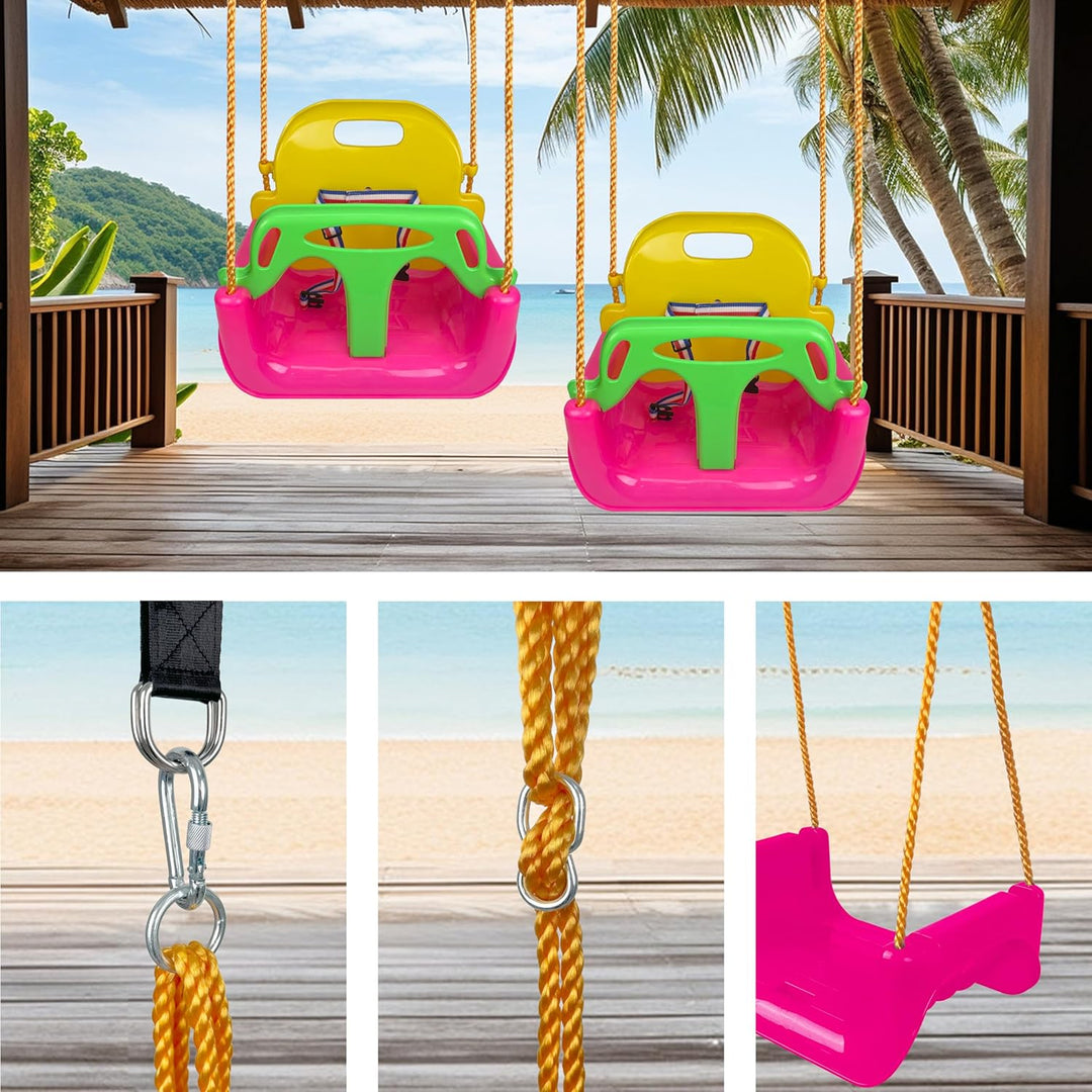 KINSPORY Kinderschaukel Babyschaukel 3 in 1 Babysitz verstellbar Mitwachsend Schaukelsitz Gartenscha