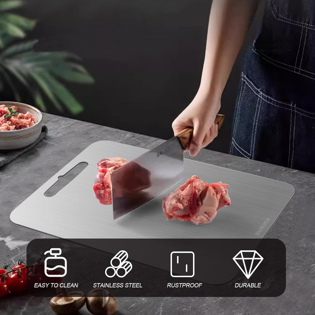 Titan Schneidebrett, Titanium Cutting Board, Doppelseitiges Schneidebrett in Lebensmittelqualität, S