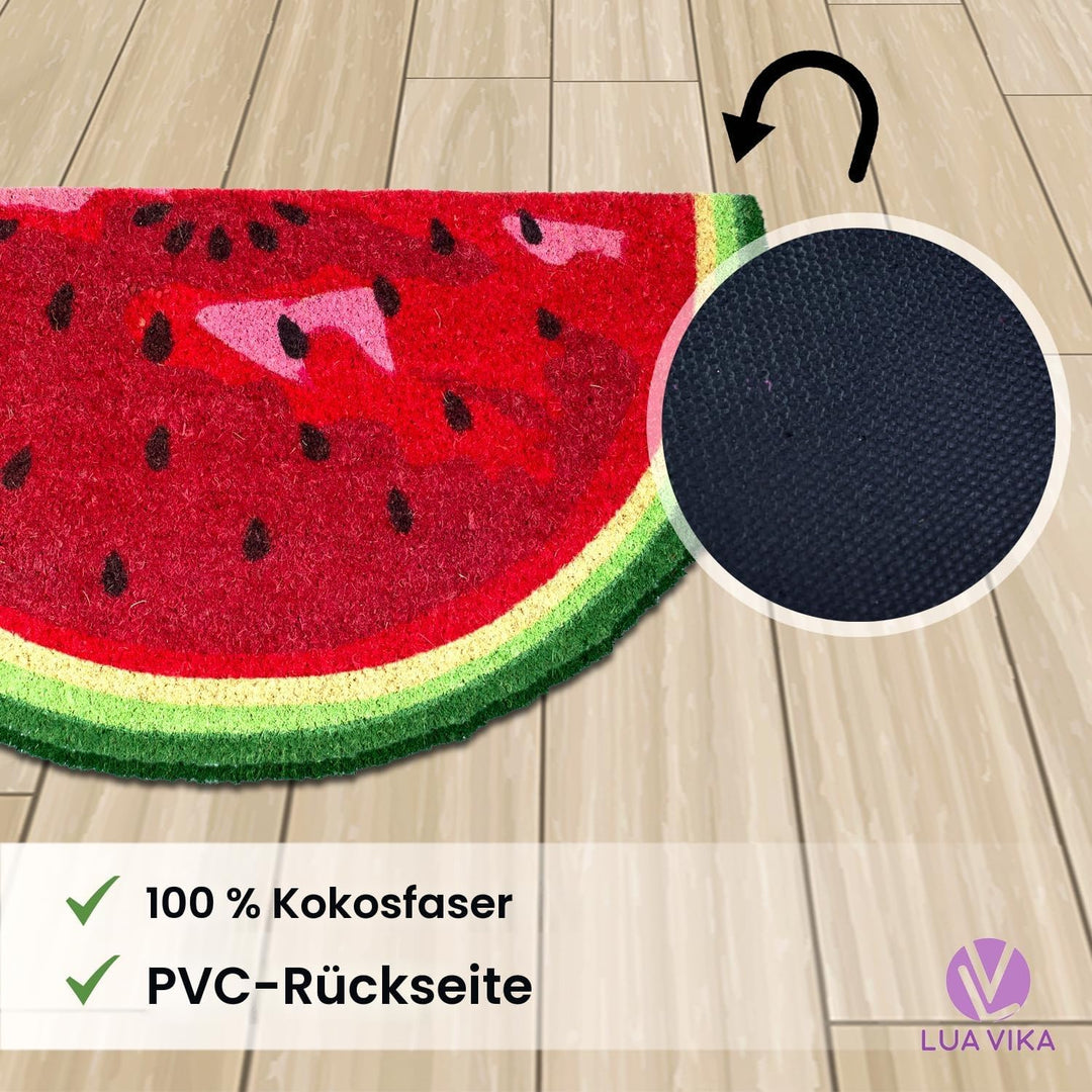 Fussmatte Kokos halbrund - Wassermelone - 40x70 cm - Fussmatte Aussen und Innen - Fussmatten Haustür
