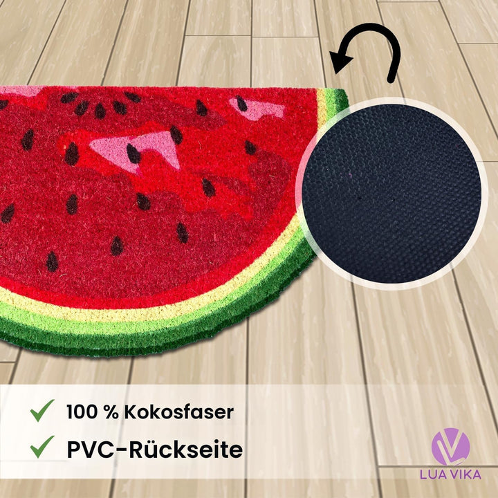 Fussmatte Kokos halbrund - Wassermelone - 40x70 cm - Fussmatte Aussen und Innen - Fussmatten Haustür