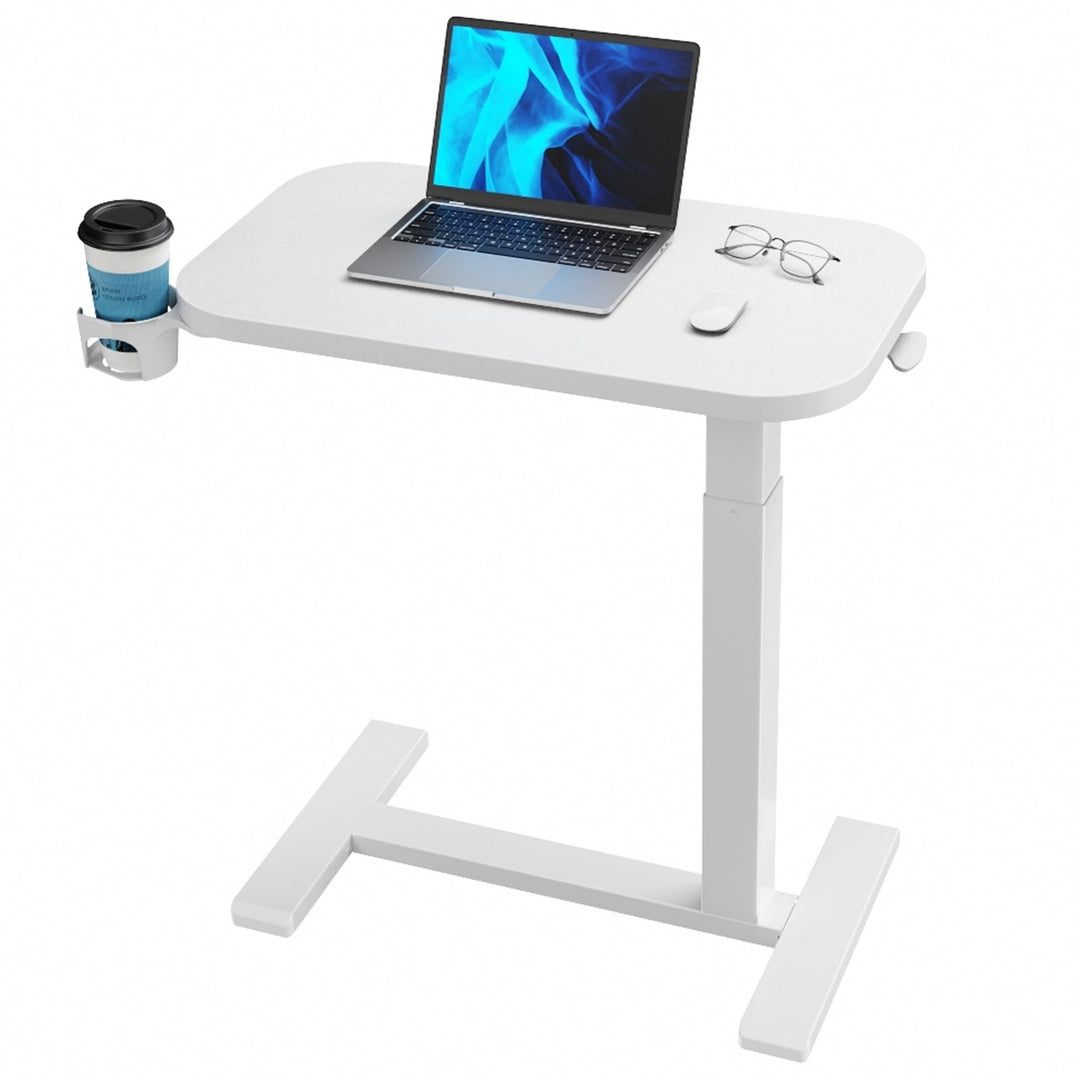 HUANUO Beistelltisch mit Rollen,Höhenverstellbarer Beistelltisch mit 80 x 45 cm grosse Tischplatte,M