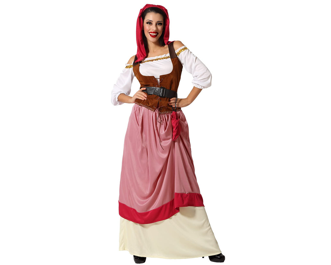 Atosa 12326 - Kostüm Mittelalterliche Magd, Erwachsene, Grösse 46, 46