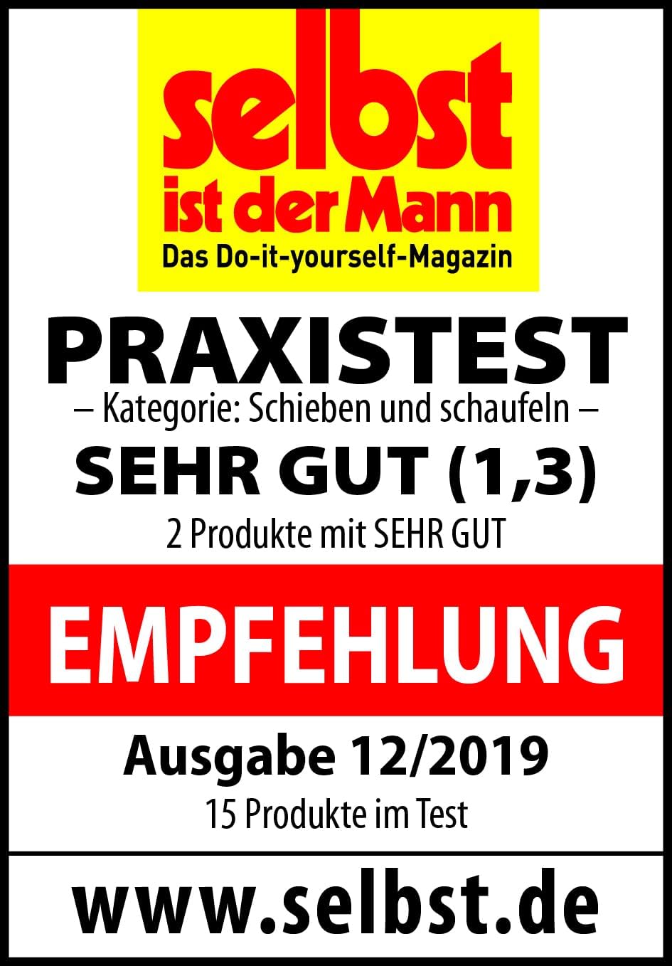 FREUND Victoria Schneeschaufel Aluline Ergonomic (Schneeschieber ergonomisch gelb mit Flüsterkante,