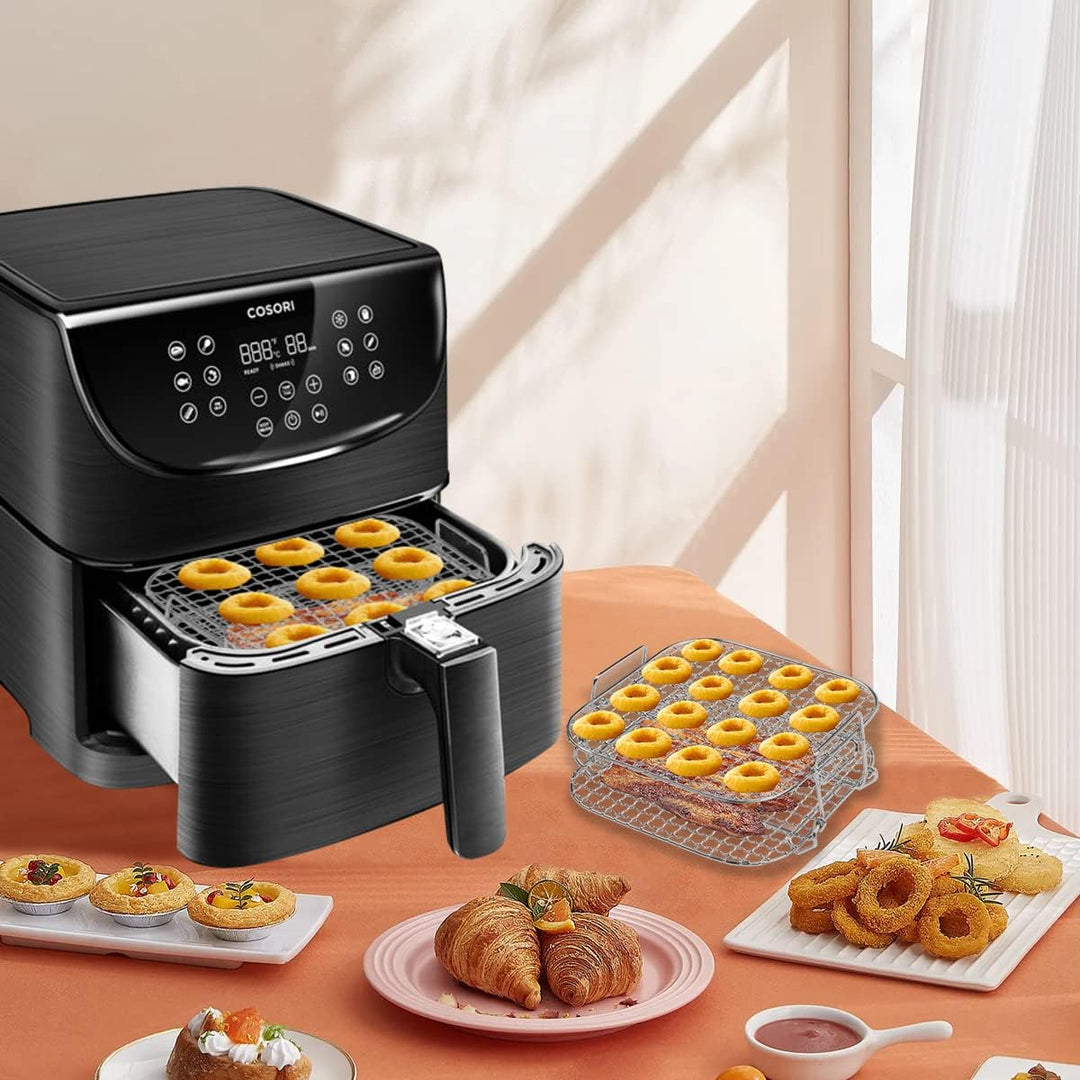 Rack für Cosori Air Fryer,304 Edelstahl 2-lagiger Dehydrator-Grillrost Rack Zubehör für COSORI 5,5 L