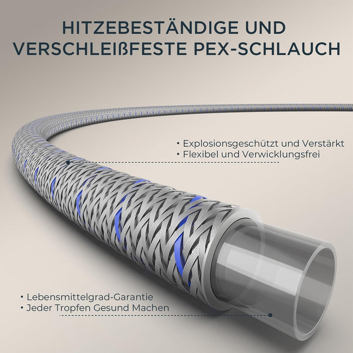 FORIOUS Wasserhahn Küche, Edelstahl Spültischarmatur mit Brause, Einhebelmischer Küchenarmatur, 360°