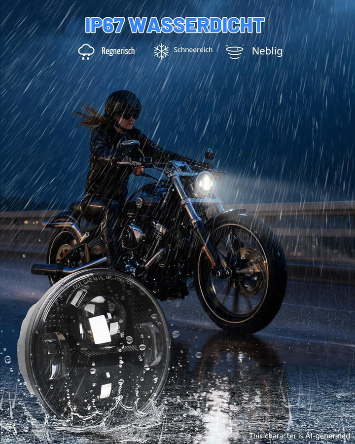 SUPAREE 5.75 Zoll Led Motorrad Scheinwerfer E-geprüft Motorrad Frontscheinwerfer Motorrad Scheinwerf