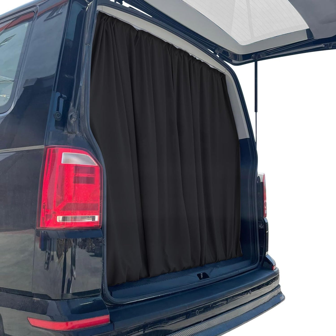 OMAC Heckklappe Gardinen Sonnenschutz Vorhänge kompatibel mit VW Multivan T7 L1 L2 Schwarz 2tlg 130x