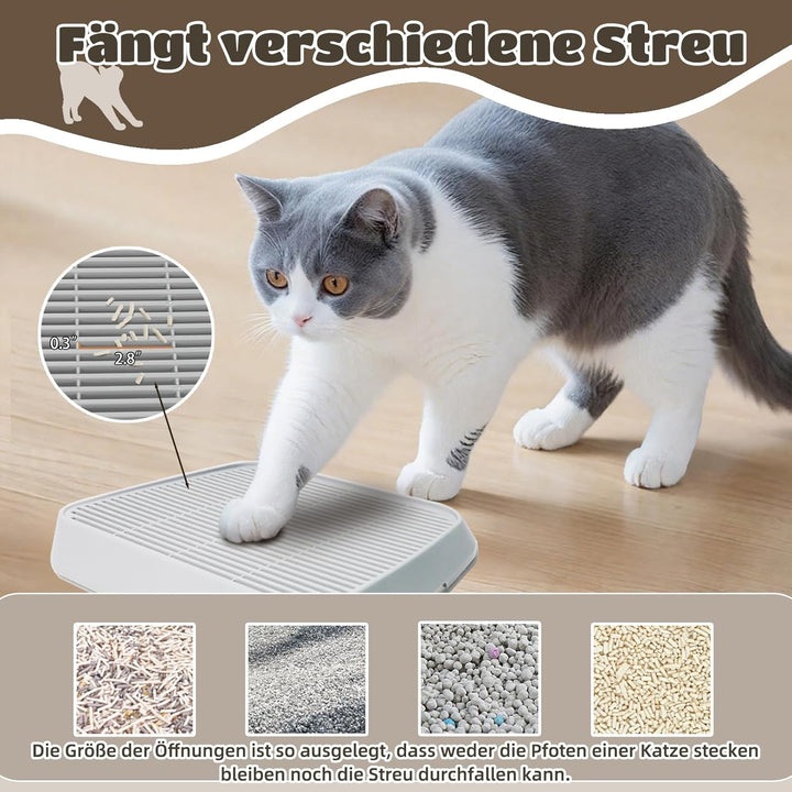 Katzenrampe für Katzentoilette, Katzen-Trittleiter mit Filterfunktion, doppellagige, waschbare und l