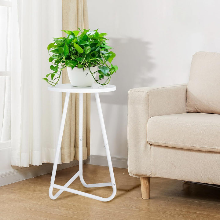 HDANI 50cm Rund Pflanzenständer,Blumenständer,Pflanzenregal aus Holz und Metall,Modernes Regal für Z