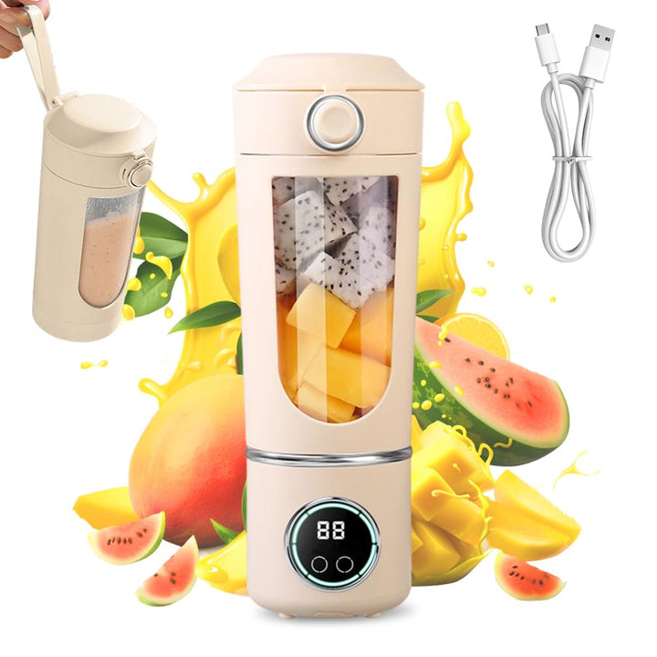 Tragbarer Mixer Smoothie Maker, Mixer to go 700 ml, Typ-C Wiederaufladbar, Becher mit Auslaufsichere