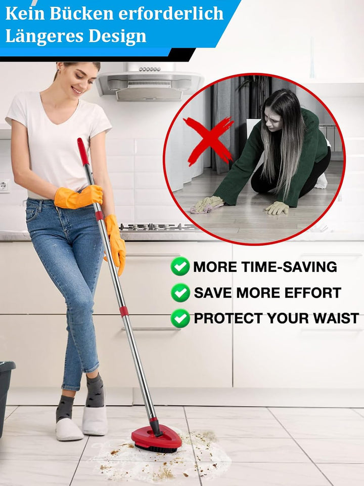 Ersatz Wischmopp Set, kompatibel mit Vileda Turbo 2in1 EasyWring&Clean, 1 Griff, 76,2–147,3 cm Griff