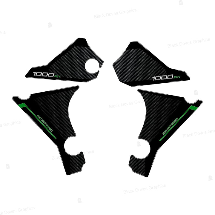 3D Harzaufkleber Protektoren kompatibel mit Kawasaki Ninja 1000 SX 2020-2022 (Motorschutz), Motorsch