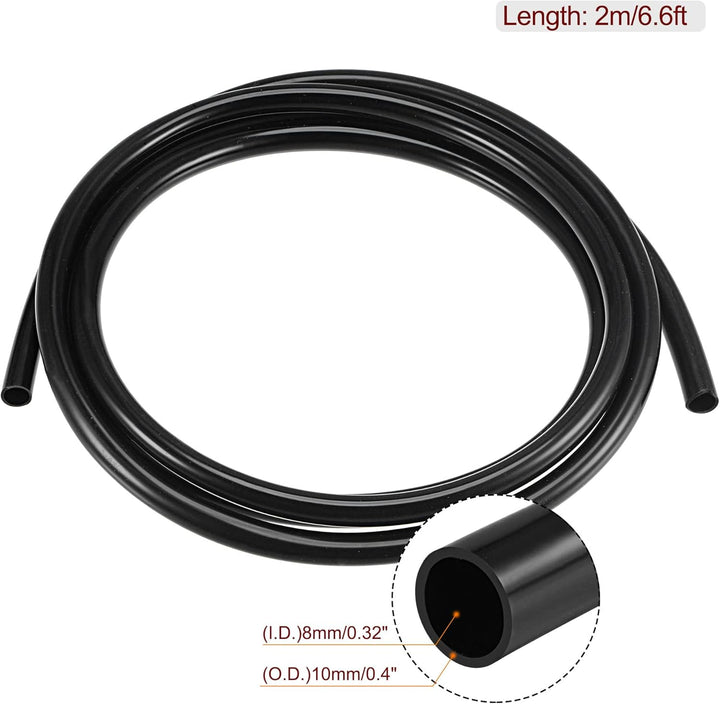 sourcing map Silikonschlauch Schlauch 8mm ID 10mm OD 6.6ft Schwarz Hochtemperatur für Wasserschlauch