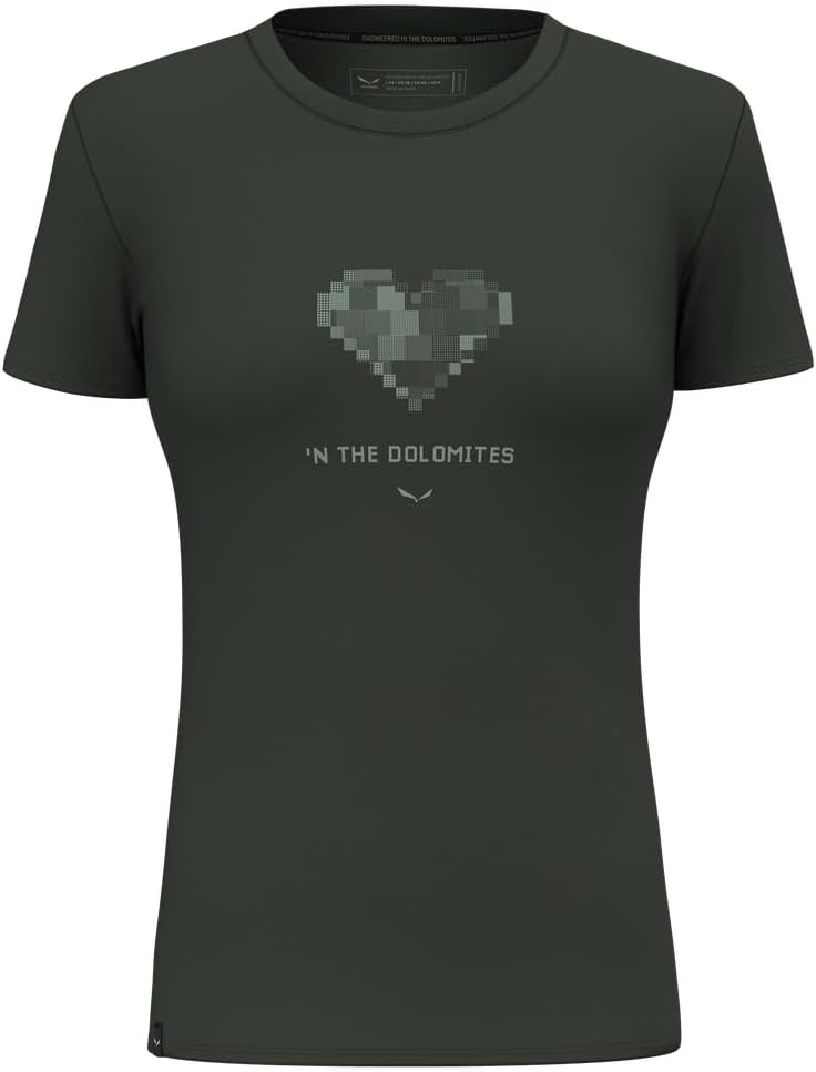 Salewa Damen Pure Heart Dry W T-shirt T-Shirt XS Dark Olive, XS Dark Olive