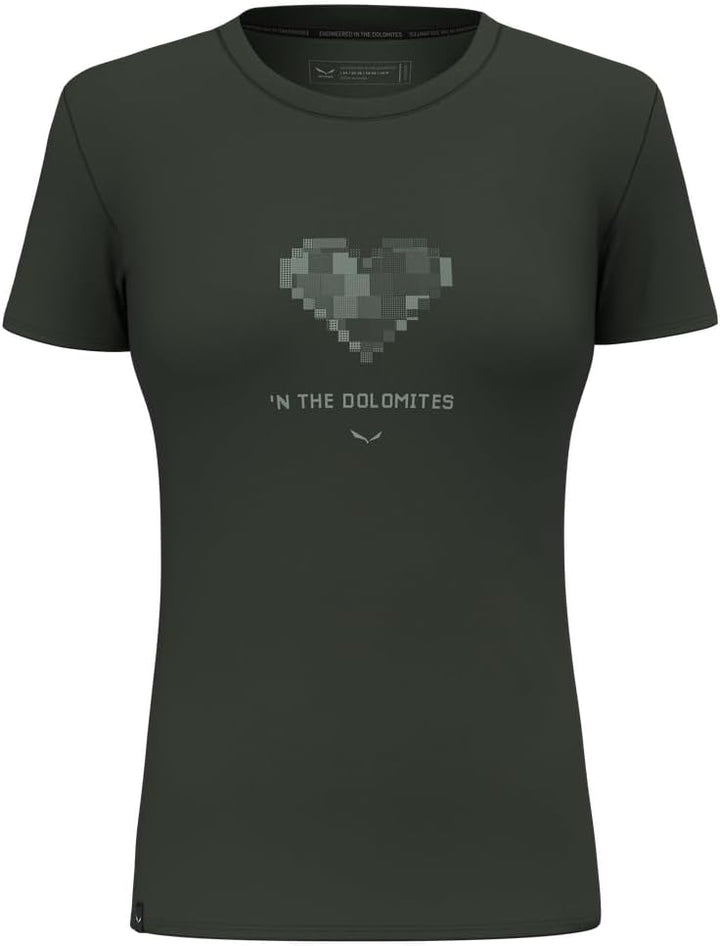 Salewa Damen Pure Heart Dry W T-shirt T-Shirt XS Dark Olive, XS Dark Olive
