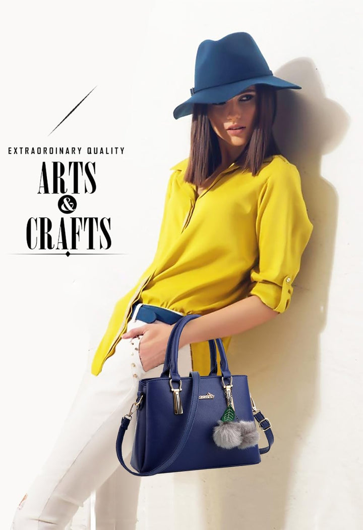 Nicole&Doris Neue PU-Leder beiläufige Art und Weise Handtasche Schultertasche Messenger Bag Navy Bla