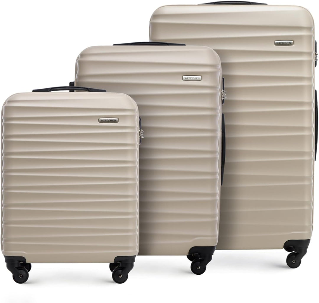 WITTCHEN Reisekoffer 3er Koffer-Set Rollkoffer Trolley Handgepäck Hartschale aus ABS mit 4 Spinner-R