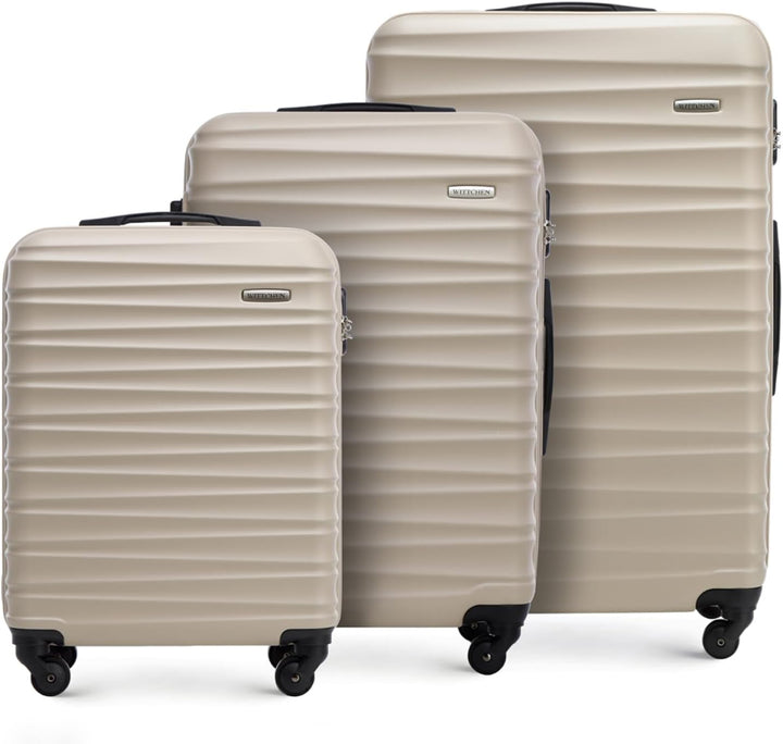 WITTCHEN Reisekoffer 3er Koffer-Set Rollkoffer Trolley Handgepäck Hartschale aus ABS mit 4 Spinner-R