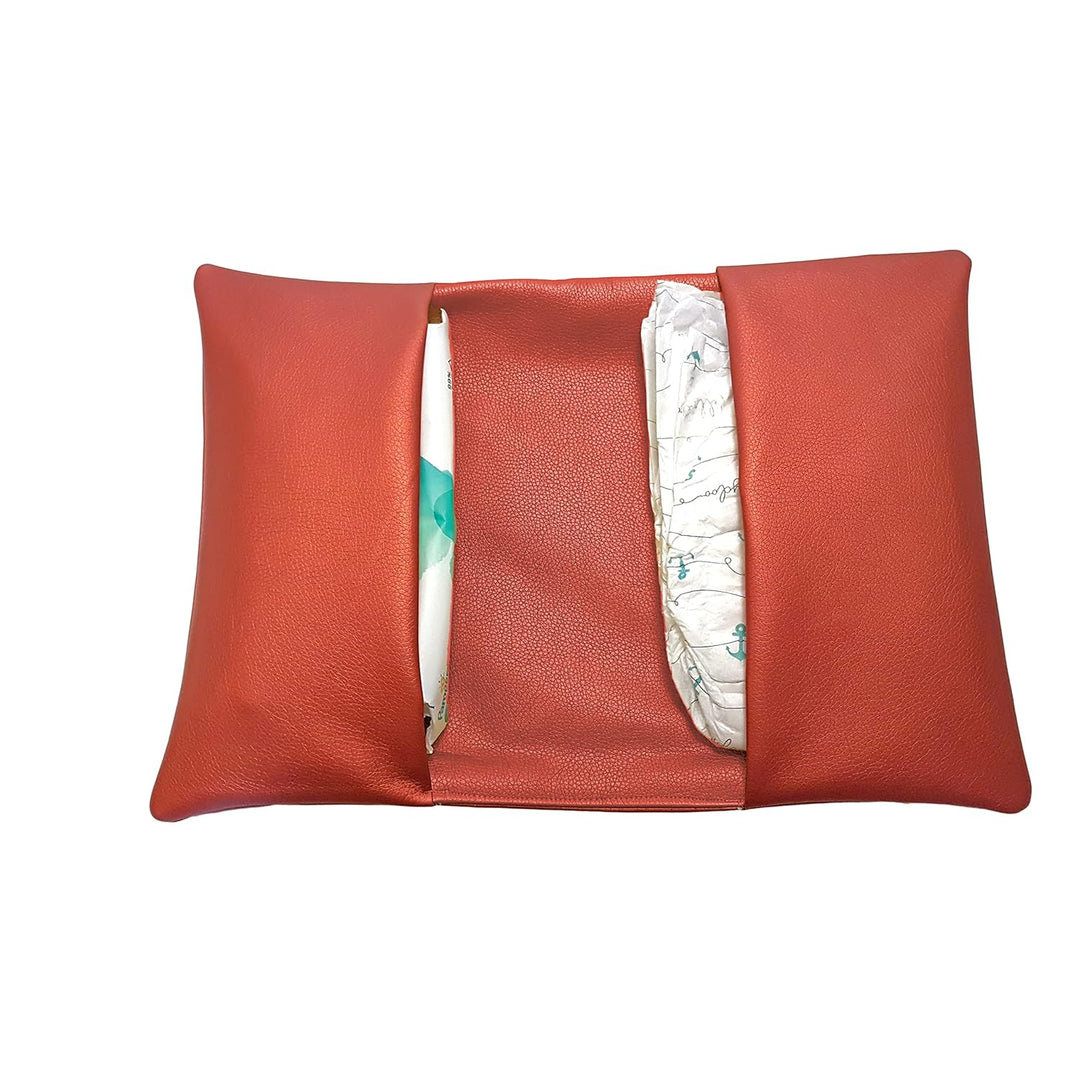 Windeltasche - Kunstleder Rot - Handarbeit - Wickeltasche Windeln Feuchttücher Baby Tasche 4. Rot, 4