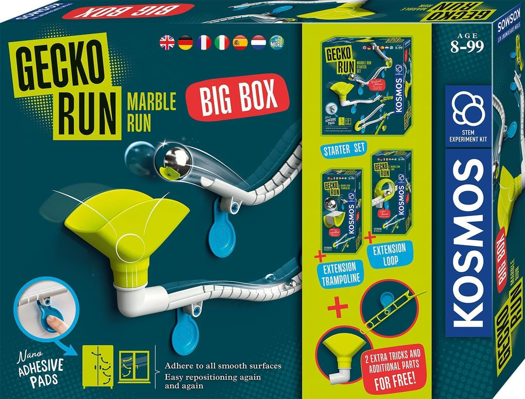 KOSMOS 617318 Gecko Run Marble Run Big Box, Vorteilspack, Erweiterbare Kugelbahn für Kinder ab 8 Jah