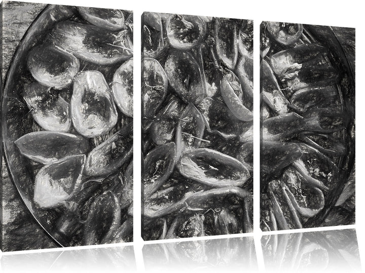 Pixxprint Tomaten Olivenöl Kräuter als Leinwandbild/Grösse: 3 Teilig (120x80 cm) cm/Wandbild/Kunstdr