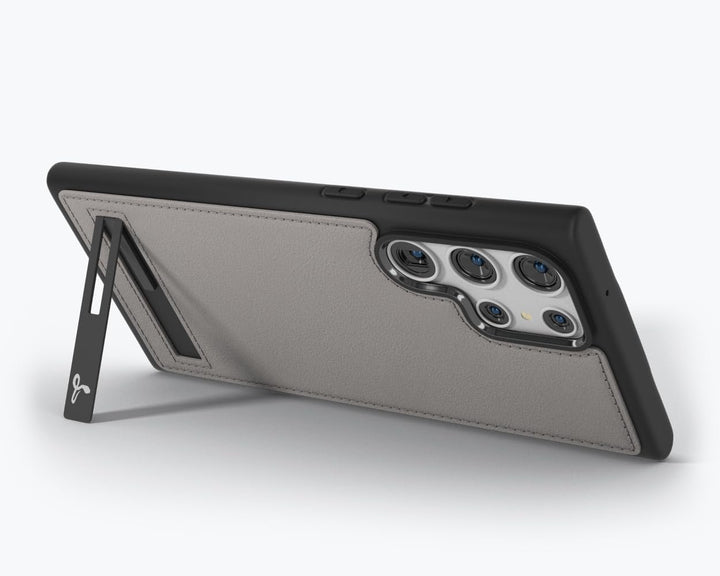 Snakehive Metro Lederhülle für Samsung Galaxy S23 Ultra || Echtleder Handyhülle mit Standfunktion ||