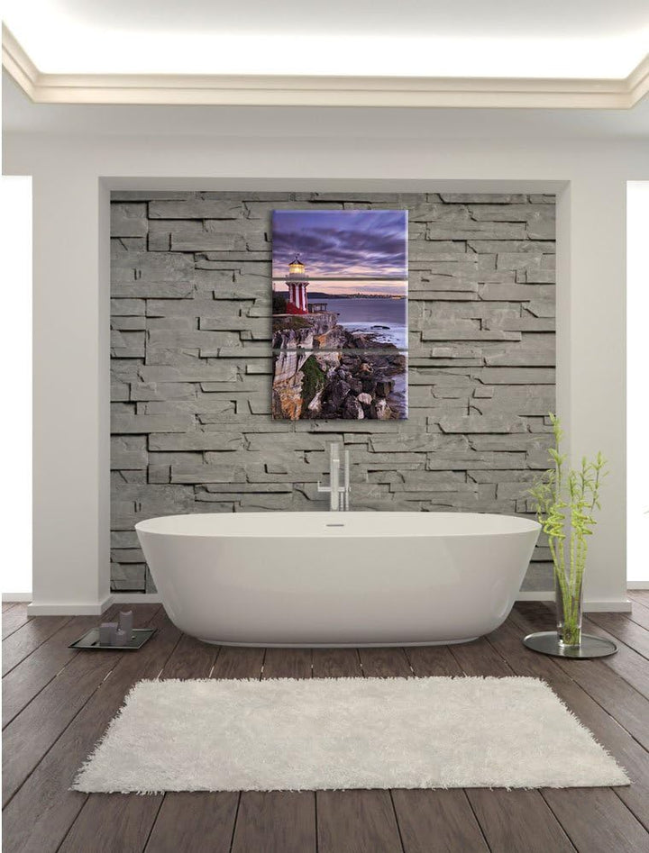 Pixxprint Leuchtturm als Leinwandbild/Grösse: 3 Teilig (120x80) cm/Wandbild/Kunstdruck/fertig bespan