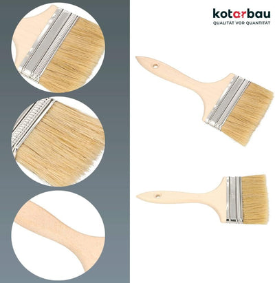 KOTARBAU® 20er Set Farbpinsel Mit Holzgriff Alle 102 mm Flachpinsel Beizen Lasur Farben Malerpinsel