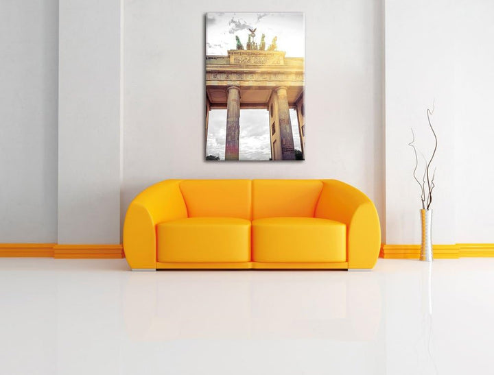 Pixxprint berühmtes Brandenburger Tor in Berlin als Leinwandbild/Grösse: 120x80 cm/Wandbild/Kunstdru