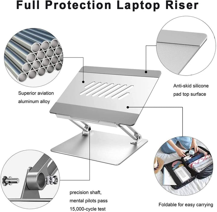 Konsol Laptopständer, Faltbarer Laptop-Riser, verstellbare Winkel, Aluminium leicht und langlebig, L