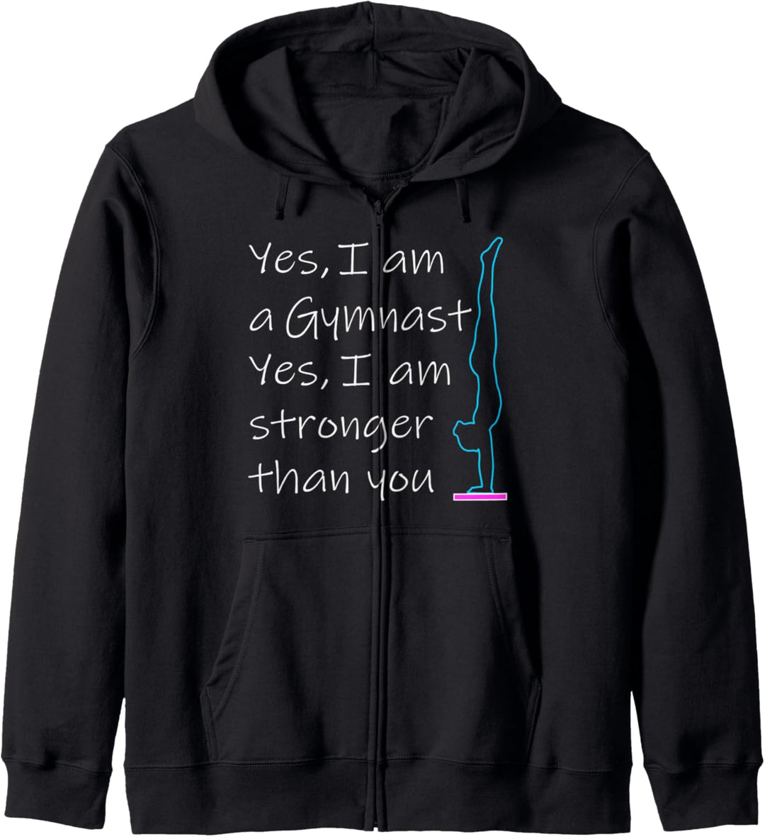 Top Mädchen Gymnastik Ja Ich bin stärker als Sie Geschenk Kapuzenjacke