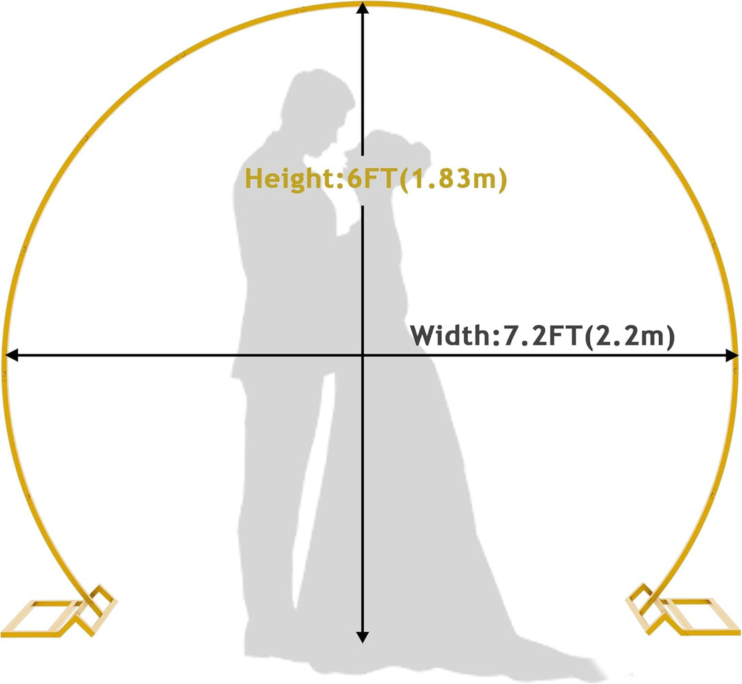 Wokceer 2,2 m Gold Ballonbogen für Hochzeit Hochzeitsbogen Ballon Bogen Stand für Party Metall Kreis