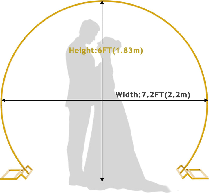 Wokceer 2,2 m Gold Ballonbogen für Hochzeit Hochzeitsbogen Ballon Bogen Stand für Party Metall Kreis