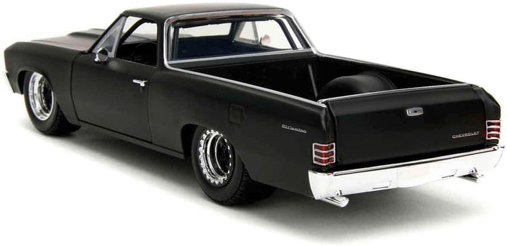 Jada Toys Fast and Furious Auto El Camino (1:24, schwarz) - Chevrolet El Camino 1967 aus dem Film Fa
