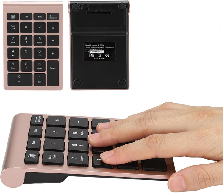 Bewinner RF304 Ziffernblock mit 22 Tasten, Kabellose USB-Plug-and-Play-Minitastatur mit Empfänger, E